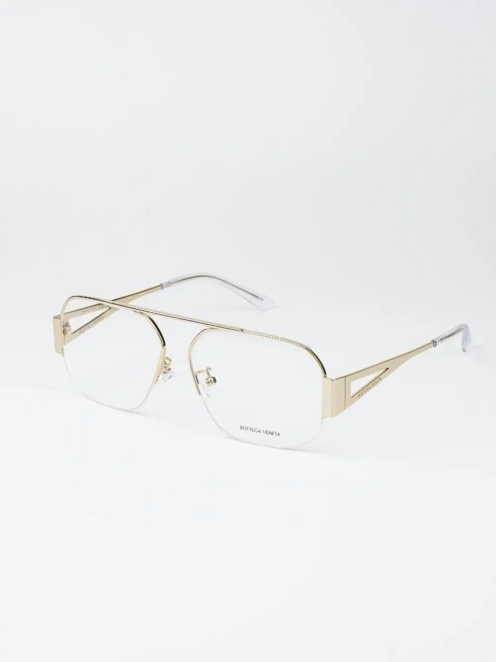 Bottega Veneta Women Eyeglasses Gold Pilot BV1067O 002 NEW AUTHENTIC